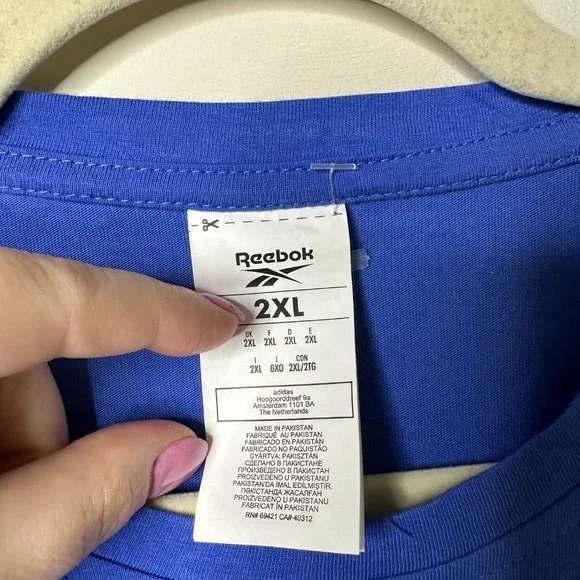 Reebok Blue Short Sleeve Graphic Shirt Men's 2XL - Picture 2 of 4